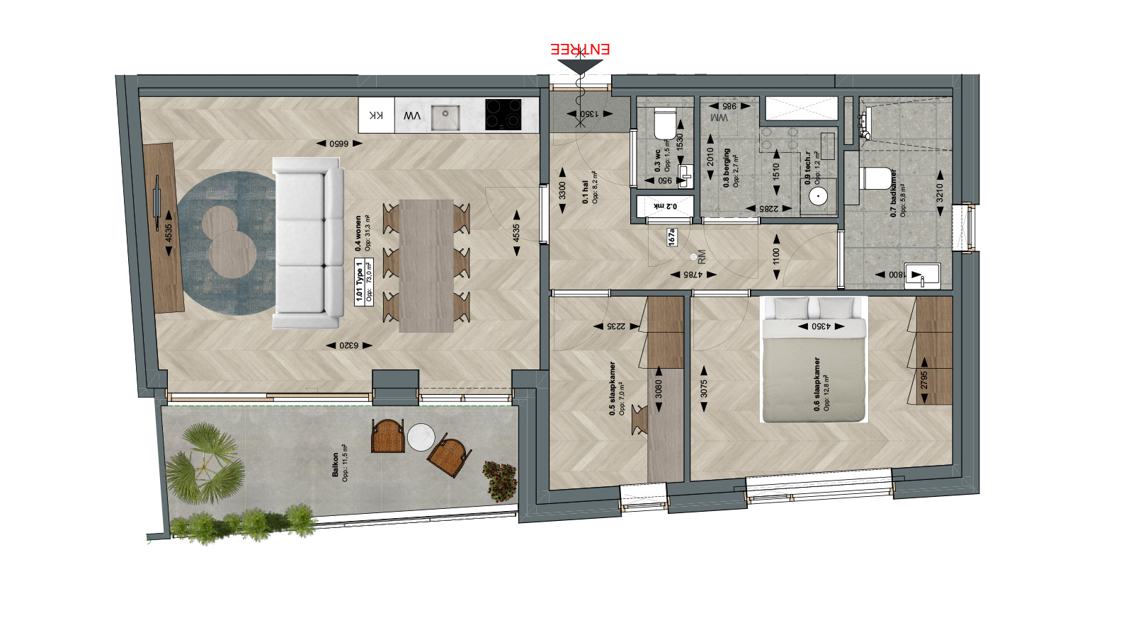 De LenT - plattegrond-type-b